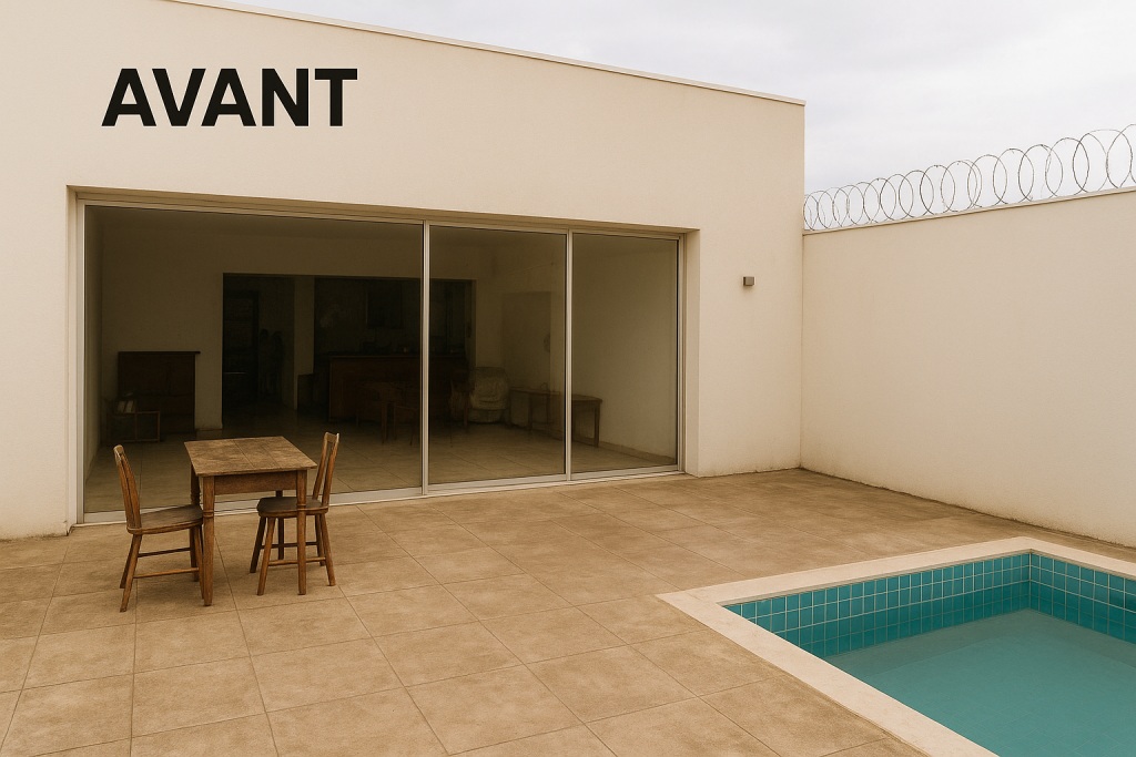 Avant/après rénovation terrasse en Alsace