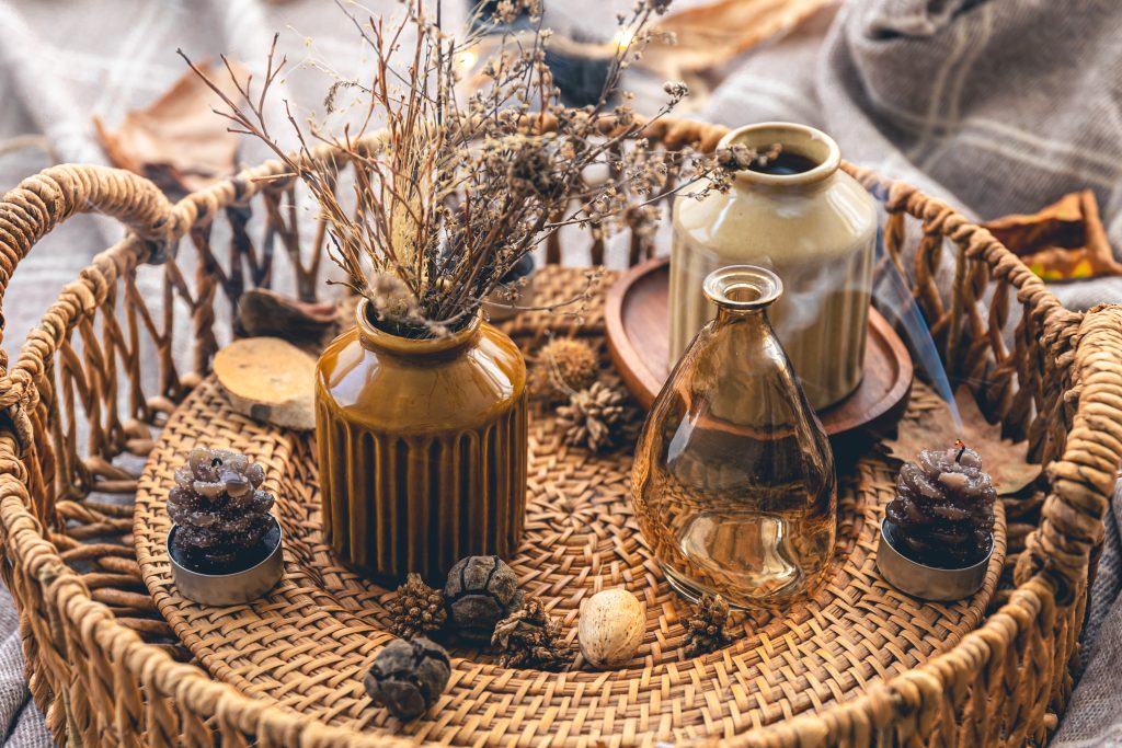 table en rotin bohème