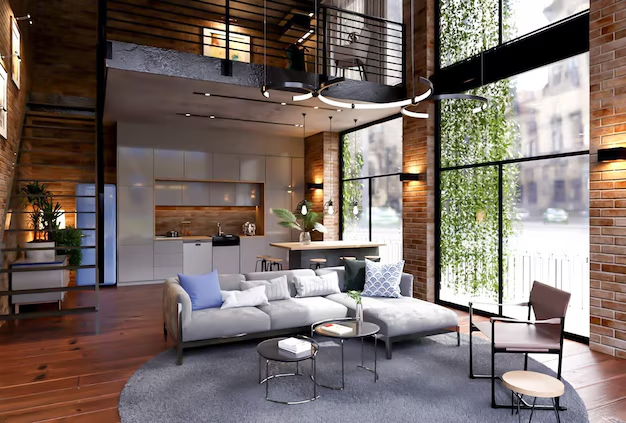 Une décoration intérieure industrielle. Photo une.
