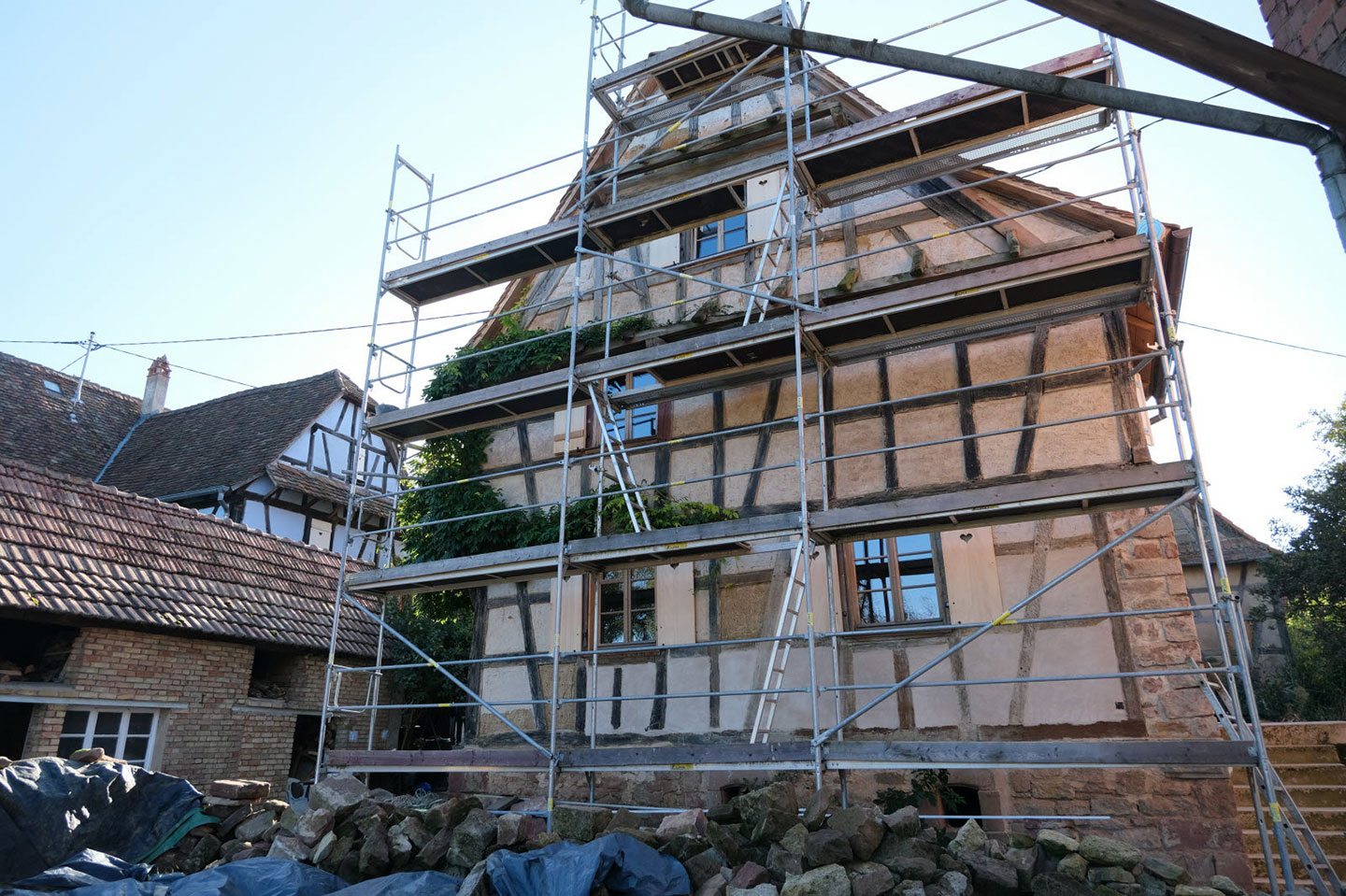 Maison alsacienne entrain d'être rénover